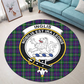 Inglis Modern Tartan Crest Round Rug