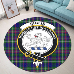 Inglis Modern Tartan Crest Round Rug
