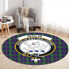 Inglis Modern Tartan Crest Round Rug