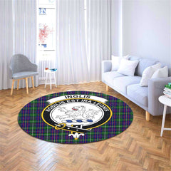 Inglis Modern Tartan Crest Round Rug