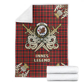 Innes Modern Tartan Gold Courage Symbol Blanket