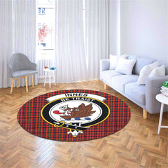 Innes Modern Tartan Crest Round Rug