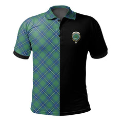 Irvine Ancient Tartan Polo Shirt Half of Me - Cross Style