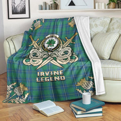 Irvine Ancient Tartan Gold Courage Symbol Blanket