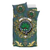 Irvine of Drum Tartan Crest Bedding Set - Golden Thistle Style