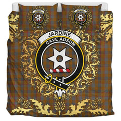 Jardine 01 Tartan Crest Bedding Set - Golden Thistle Style