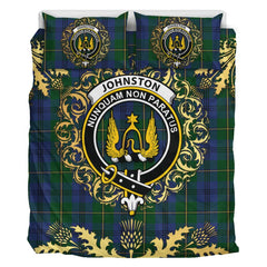 Johnston (Johnstone) 02 Tartan Crest Bedding Set - Golden Thistle Style