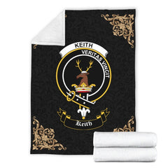 Keith Crest Tartan Premium Blanket Black
