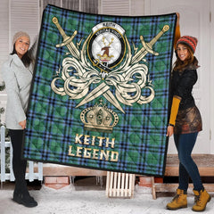 Keith Ancient Tartan Crest Legend Gold Royal Premium Quilt