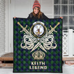 Keith Modern Tartan Crest Legend Gold Royal Premium Quilt