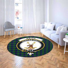 Keith Modern Tartan Crest Round Rug