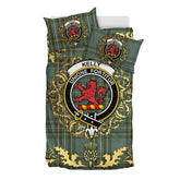 Kelly Dress Tartan Crest Bedding Set - Golden Thistle Style