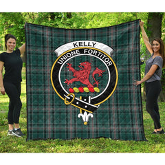 Kelly of Sleat Hunting Tartan Crest Quilt