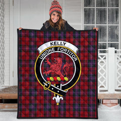 Kelly of Sleat Red Tartan Crest Quilt