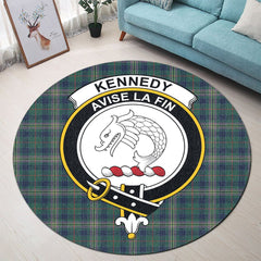 Kennedy Modern Tartan Crest Round Rug