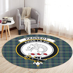 Kennedy Modern Tartan Crest Round Rug