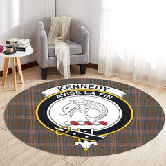 Kennedy Weathered Tartan Crest Round Rug