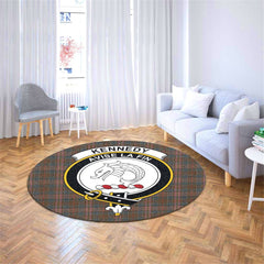 Kennedy Weathered Tartan Crest Round Rug
