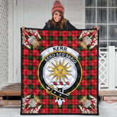 Kerr Modern Tartan Crest Premium Quilt - Gold Thistle Style