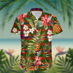 Kinninmont Tartan Hawaiian Shirt Hibiscus, Coconut, Parrot, Pineapple - Tropical Garden Shirt