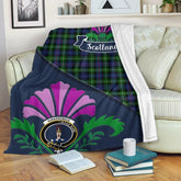 Kirkpatrick Tartan Crest Premium Blanket - Thistle Style