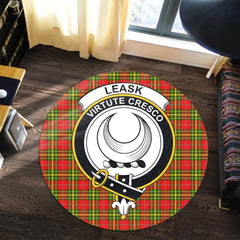 Leask Tartan Crest Round Rug