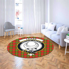 Leask Tartan Crest Round Rug