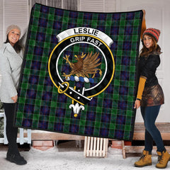 Leslie Hunting Tartan Crest Quilt