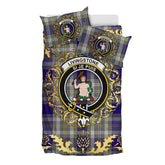 Livingston (MacLea) Dress Tartan Crest Bedding Set - Golden Thistle Style