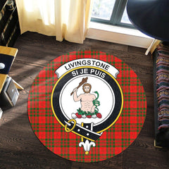 Livingstone Modern Tartan Crest Round Rug