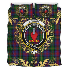Logan 03 Tartan Crest Bedding Set - Golden Thistle Style