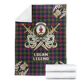 Logan Modern Tartan Gold Courage Symbol Blanket