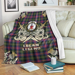 Logan Modern Tartan Gold Courage Symbol Blanket