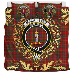 MacAlister Gourlay Tartan Crest Bedding Set - Golden Thistle Style