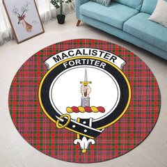MacAlister Modern Tartan Crest Round Rug