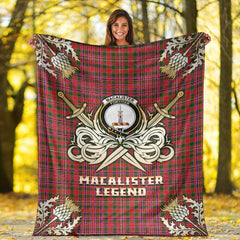 MacAlister Modern Tartan Gold Courage Symbol Blanket