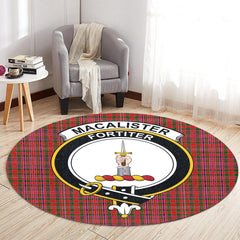 MacAlister Modern Tartan Crest Round Rug