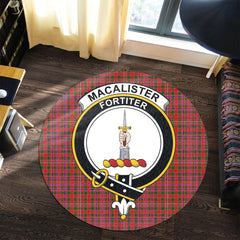 MacAlister Modern Tartan Crest Round Rug