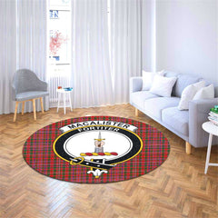 MacAlister Modern Tartan Crest Round Rug