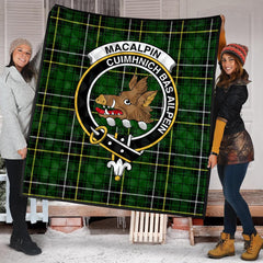 MacAlpin (MacAlpine) Modern Tartan Crest Quilt