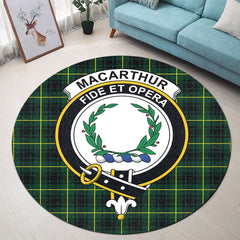MacArthur Modern Tartan Crest Round Rug