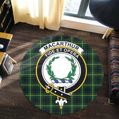 MacArthur Modern Tartan Crest Round Rug