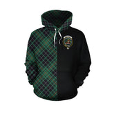 MacAulay Hunting Ancient Tartan Hoodie Half of Me - Cross Style