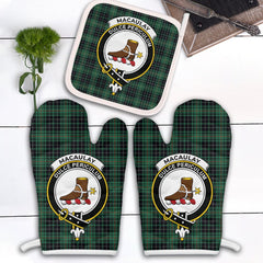 MacAulay Hunting Ancient Tartan Crest Oven Mitt And Pot Holder (2 Oven Mitts + 1 Pot Holder)