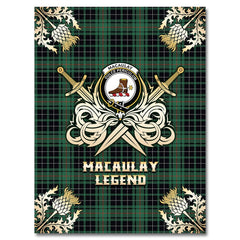 MacAulay Hunting Ancient Tartan Gold Courage Symbol Blanket