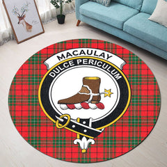 MacAulay Modern Tartan Crest Round Rug