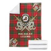 MacAulay Modern Tartan Gold Courage Symbol Blanket