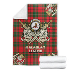 MacAulay Modern Tartan Gold Courage Symbol Blanket