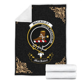 MacAuley Crest Tartan Premium Blanket Black