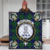 MacCallum Modern Tartan Crest Premium Quilt - Gold Thistle Style